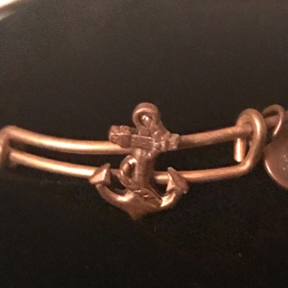 Alex & Ani Gold Tone Anchor Slide Bracelet - Picture 2 of 2
